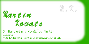 martin kovats business card